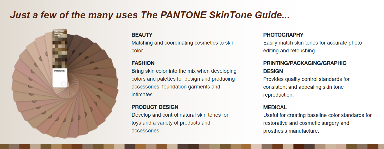Pantone Skintone指南的使用。通过Pantone图像。