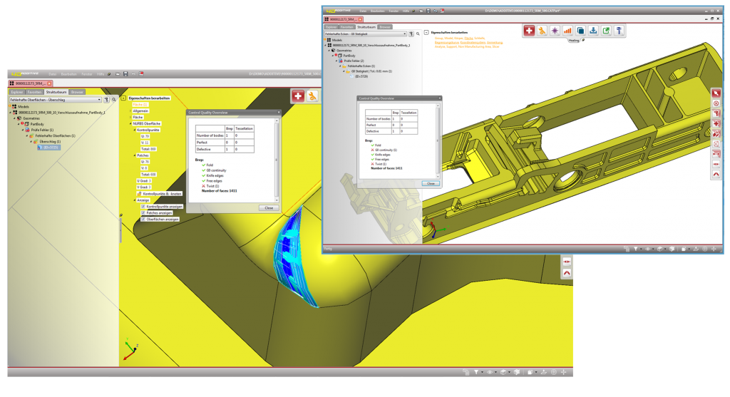 A screenshot taken from CoreTechnologie's 4D_Additive print preparation software.