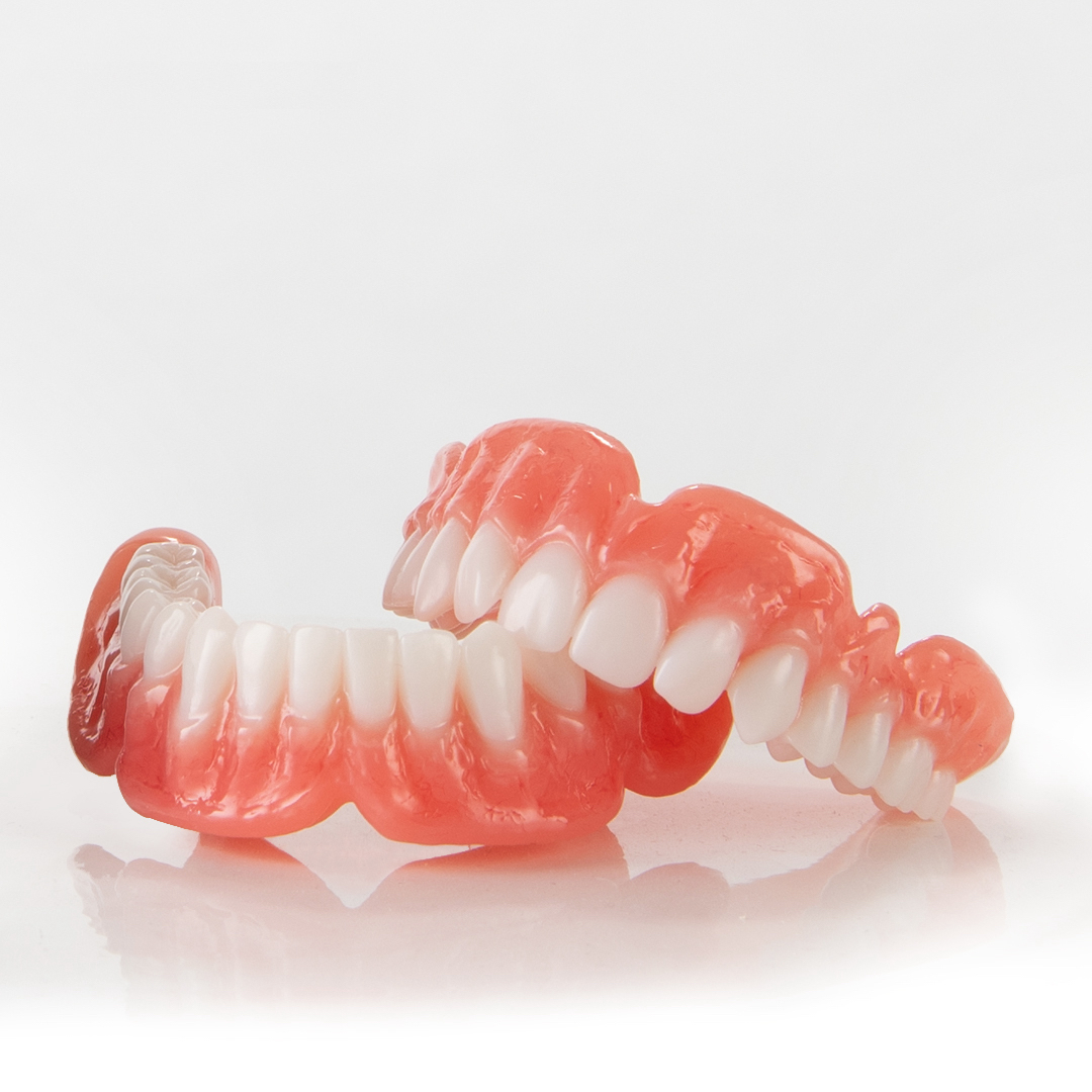 Dentures 3D printed with Desktop Health's proprietary Flexcera resins. Photo via Desktop Metal.