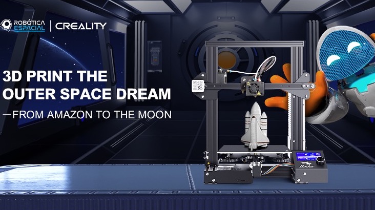 A graphic promoting Creality's involvement in the Space Robotics Project.