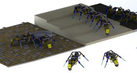 3D打印了四条腿的群机器人。图片通过Notre Dame大学。