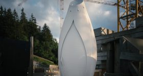To.org's 3D printed portaloo on-site in Switzerland.