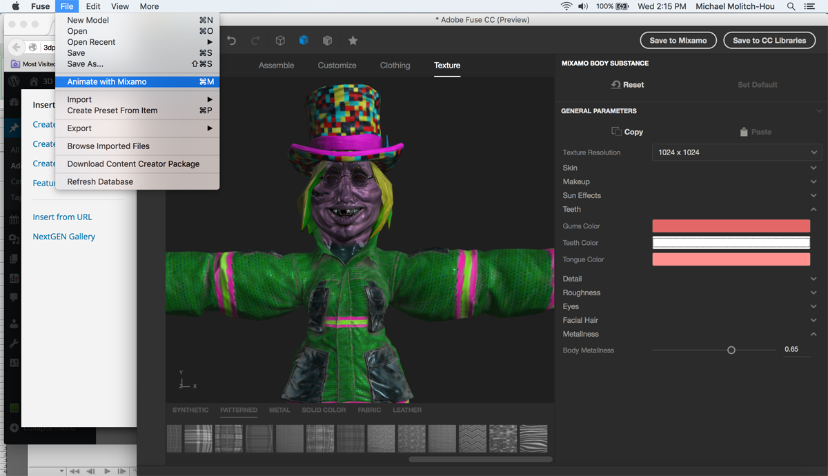 Adobe Fuse Easy 3D建模软件导出到Mixamo