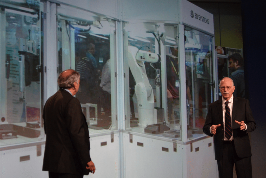 Father of 3D Printing, Chuck Hull and 3D Systems CEO watch Figure 4 demo
