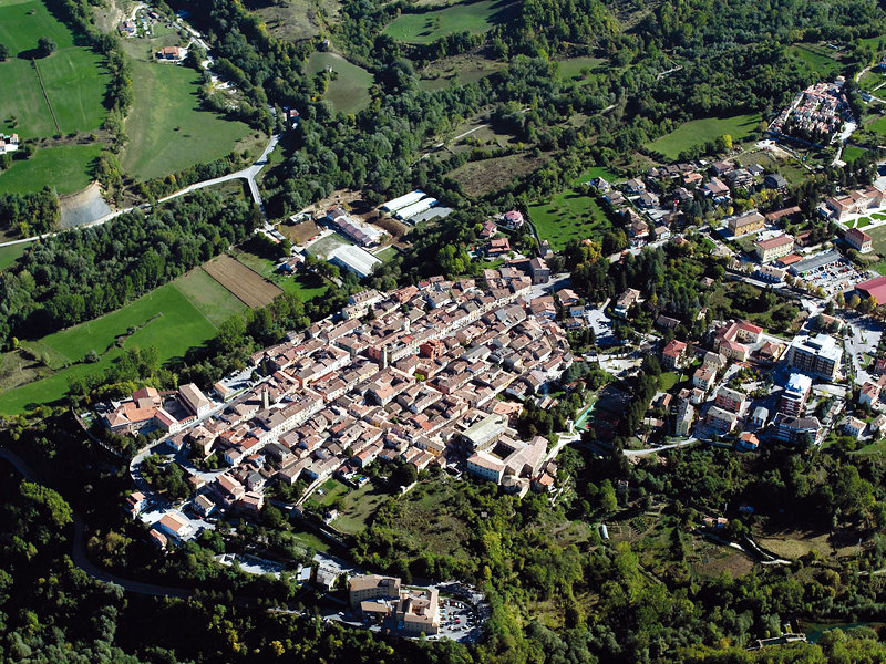 Birdseye view of Amatrice before the earthquake. Image via: appenninico.it