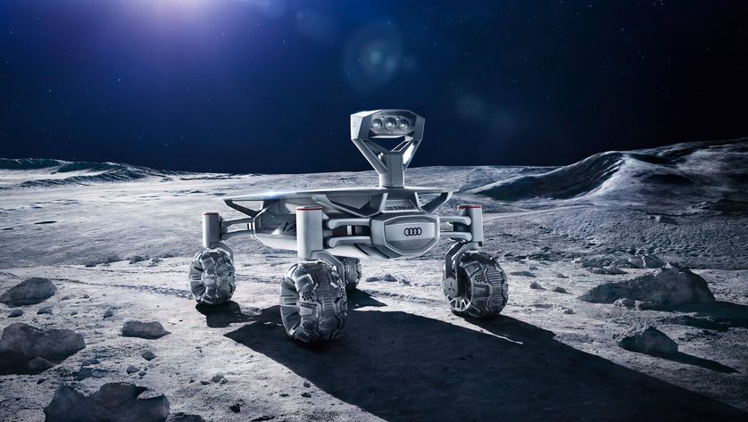 PT科学家合作与奥迪Lunar Quattro Rover合作。通过奥迪图像。