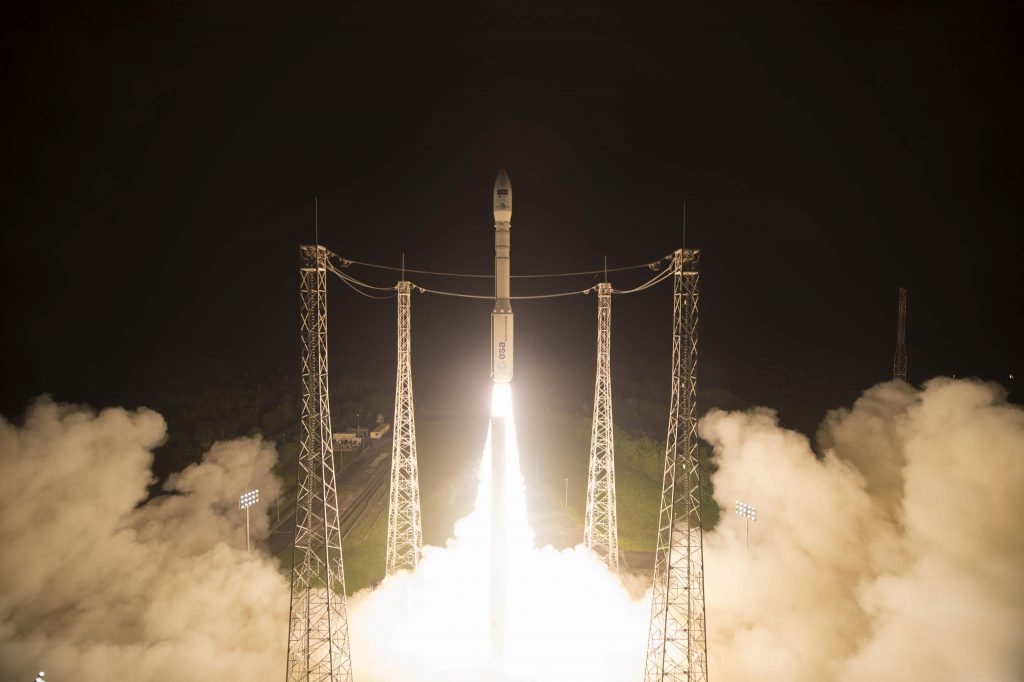 Liftoff of Sentinel-2B on a Vega launcher from Europe’s Spaceport in French Guiana
