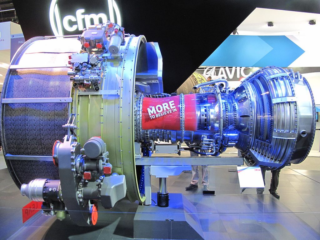 2013年巴黎航展上的CFM涡扇LEAP发动机。