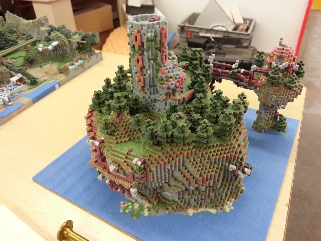 3D打印的Minecraft体系结构。通过Minecrafters图像。