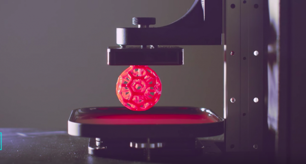 Carbon's CLIP technology is used to print a Bucky ball. Photo via Youtube/Carbon.