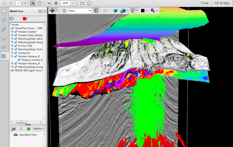 SDK 3D Pro上的地质3D建模。通过PDF3D图像。