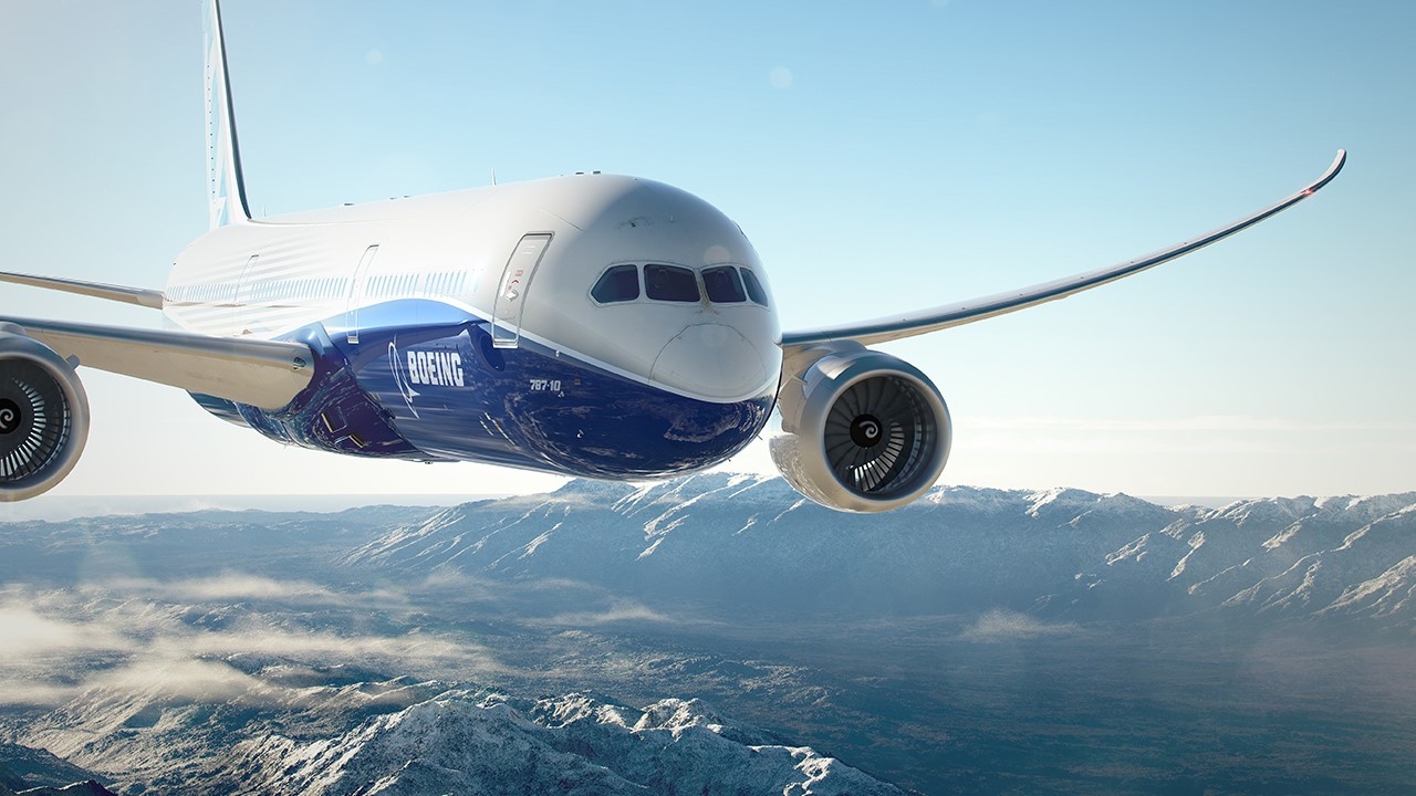 波音787梦幻客机。照片通过波音