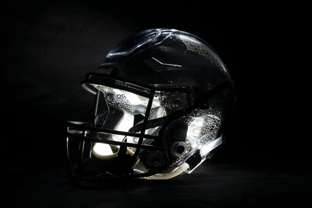 riddell speedflex精密金刚石头盔衬里，背光精密配合衬里。通过碳图像
