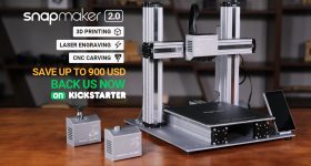 Snapmaker 2.0 3合1 3D打印机在Kickstarter上。通过Snapmaker图像