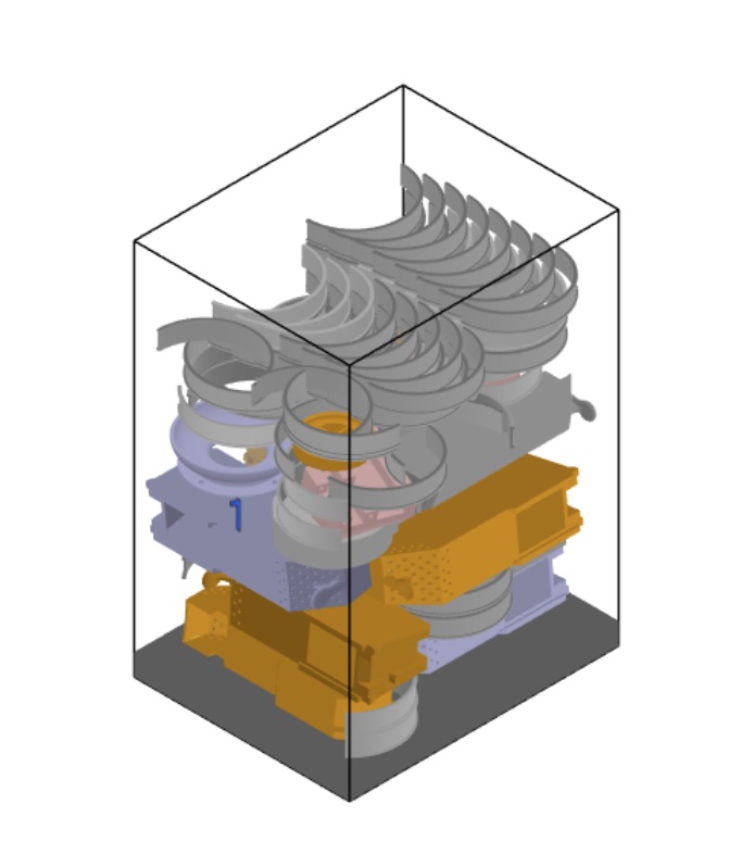 The True Shape Nesting feature creates the optimal building simulation for 3D printing. Image via Link3D.