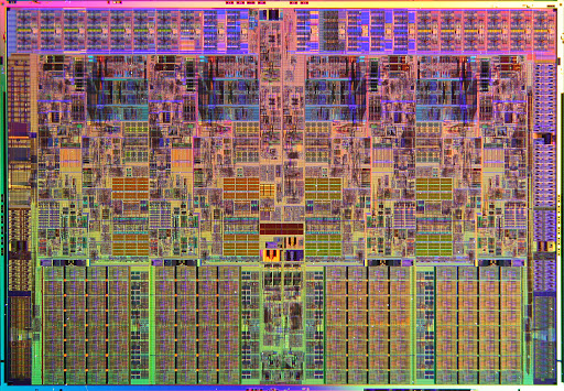 晶圆制造工具用于在芯片中制造纳米级的细节，如通过Intel的i7.Image。