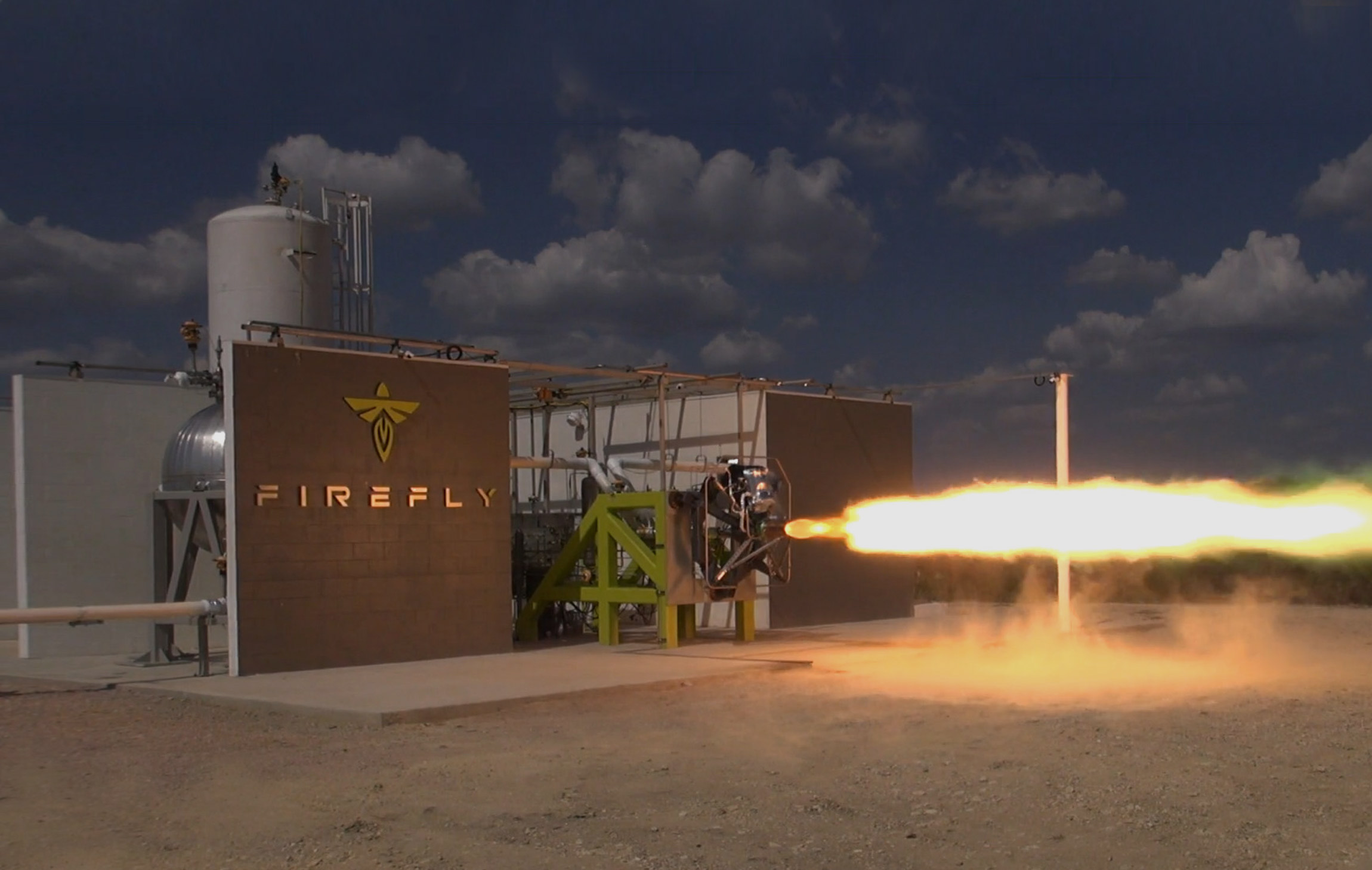 The first Firefly engine test. Image via Firefly Aerospace.