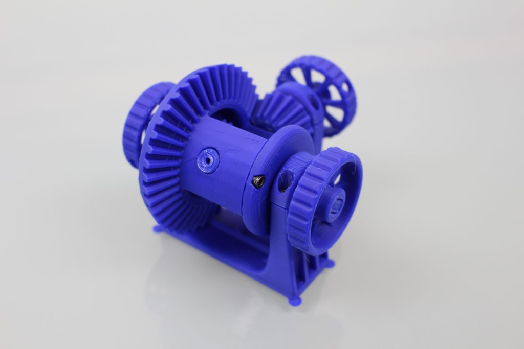 Differential gear system test. Photo by 3D Printing Industry.