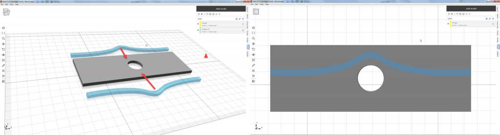 将两个遮罩整合成一个简单的3D部分。通过Anisoprint图像。
