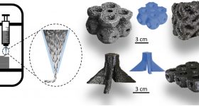 石墨结构3D打印直接墨水书写。图片来自莱斯大学。