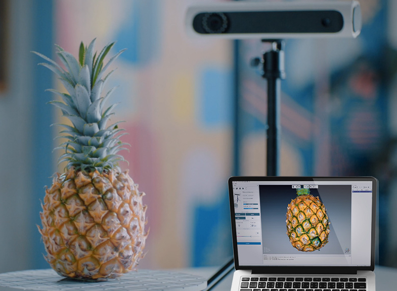 Creality的CR-Scan 01的高级版本被用来扫描菠萝。