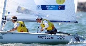 澳大利亚帆船队在东京奥运会上获得了金牌。图片来自东京2020/Fehrmann alloy。