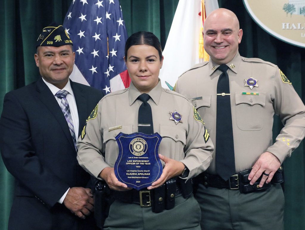 阿波莉娜因在袭击中表现出的勇敢而获得年度英勇执法官员奖。