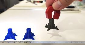 A magnet 3D printed using recycled ferrite waste. Photo via IMDEA Nanoscience Institute.
