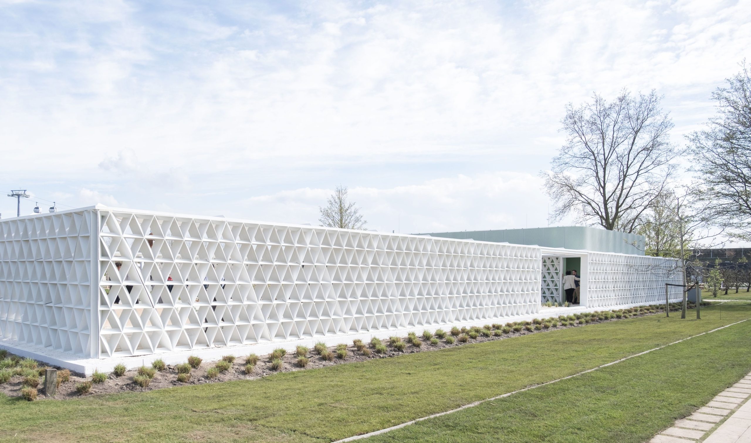 弗洛里亚德（Floriade）Expo 2022上的3D印刷阿联酋馆。通过ecteulual摄影。
