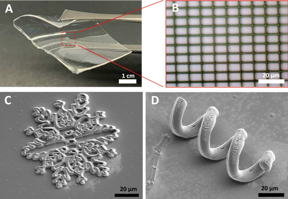 研究人员最初的3D打印微观结构。图片通过休斯敦大学。