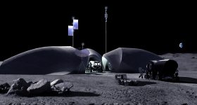 3D打印的Lina Lunar哨所的渲染。通过AI SpaceFactory图像。