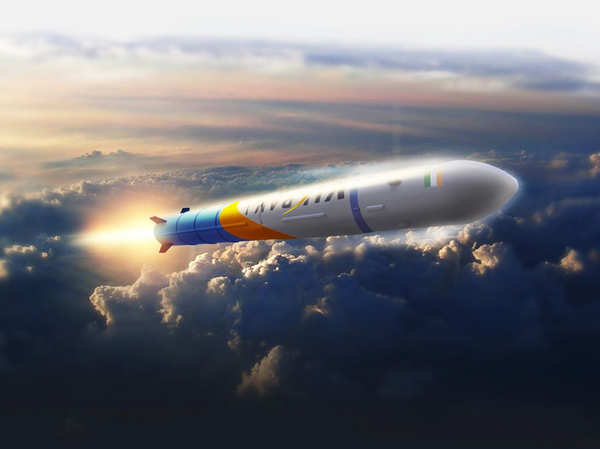 一个概念Skyroot航空Vikram摇滚的形象et. Image via Skyroot Aerospace.