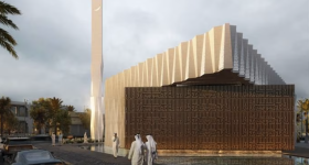 艺术家对即将到来的清真寺的印象。通过迪拜的伊斯兰事务和慈善活动部的照片。